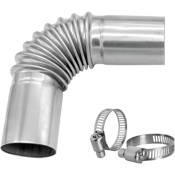 Stainless Steel Diesel Heater Exhaust Pipe 24mm Flexible Elbow Tube Connector for RV Boat Car 13cm with Clamps