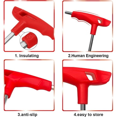 GHRTGR-5mm t handle allen wrench set Metric,CR-V heavy duty hex key set with long arm