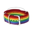 thumbnail image 3 of AOOOWER Rainbow Stripe Canvas Woven Bracelet Adjustable Watch Bands for Couples Friends, 3 of 16