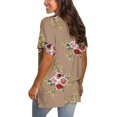 thumbnail image 5 of Camiseta de manga corta con cuello en V y estampado floral para mujer Vhermosa Playeras, Blusas y Tops, 5 of 5