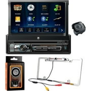 Dual Electronics XDVD176BT 7" LED Backlit Touchscreen LCD Single DIN Car Stereo + Absolute CAM1500S Rear Camera Back up + Magnet Phone Holder