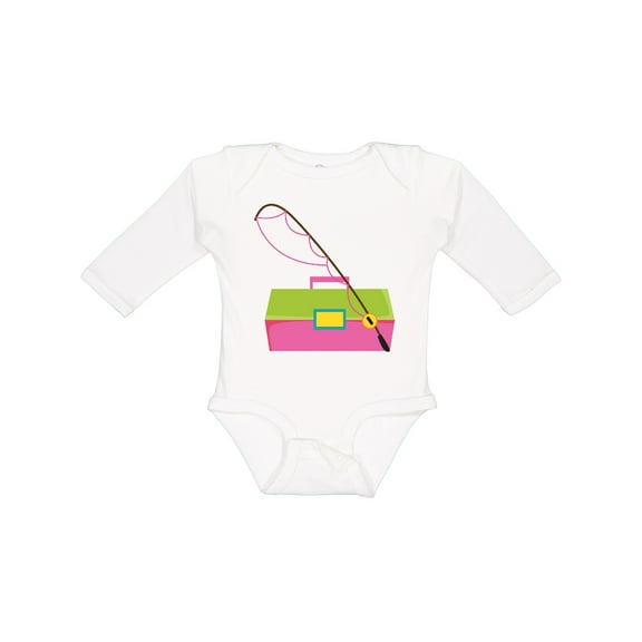 Inktastic Fishing Tackle Girls Girls Long Sleeve Baby Bodysuit