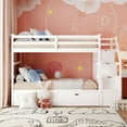 thumbnail image 2 of imerelez Twin-Over-Twin Bunk Bed with Twin Size Trundle and 3 Storage Stairs,White, 2 of 9