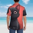thumbnail image 4 of Balery Cute Black Kitten Cartoon Camisas hawaianas de manga corta para hombre, camisas playeras de corte holgado, camisas de vacaciones con botones,X-Large, 4 of 7