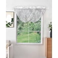thumbnail image 2 of Waterfall Valances for Windows, Purple Botanical Kitchen Sheer Valance Curtains, Butterfly Spring Floral Summer Botanical Rod Pocket Swag Valances for Living Room Bedroom, 47.2"x38.5", 2 Panel, 2 of 8