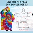 thumbnail image 4 of Oversized Wearable Blanket Hoodie,Colorful Rainbow Tie Dye Spiral Pattern Sherpa Blanket Hoodie with Super Pockets,Super Warm Fuzzy Pullover for Women & Men, 4 of 6