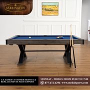 Barrington Billiards Felix 7.25 ft Pool Table with 2 Cue Sticks & Complete Accessory Set, Blue