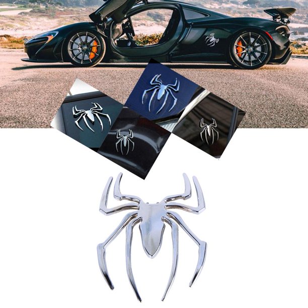 Parte de la decoración del coche de la etiqueta engomada del patrón de la araña del metal galvanizado 3D plata Ndcxsfigh Accesorios para autos y motos