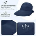 thumbnail image 4 of YEKEYI Sun Hat for Women UV Protection Visor Hats Wide Brim Sun Hats Ponytail for Summer Beach Tennis Golf Garden, 4 of 7