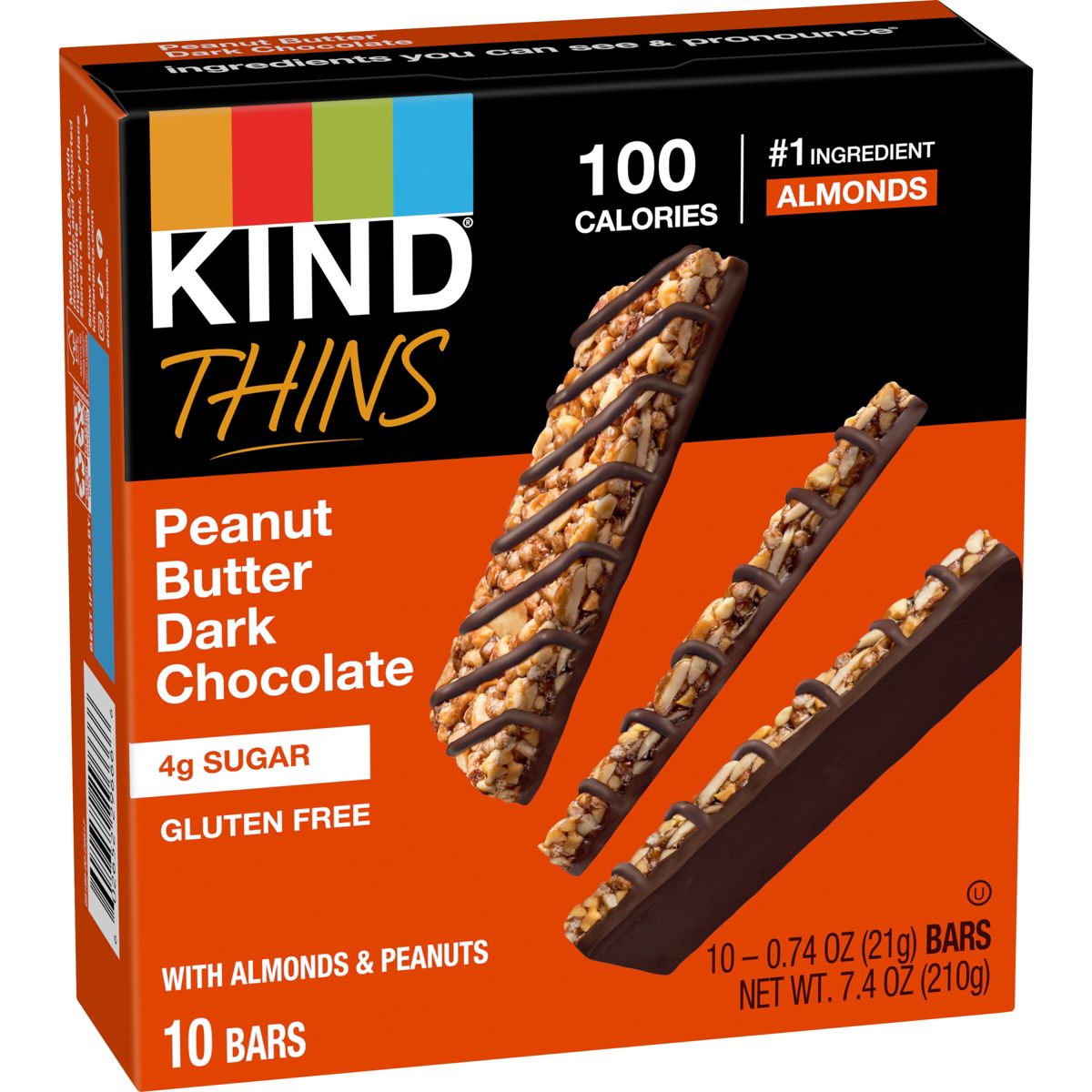 KIND Thins Peanut Butter Dark Chocolate - 7.4oz/10ct - Pack of 2
