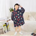 thumbnail image 6 of FORMRS Wearable Blanket Hoodie with Sleeves for Kids Cozy Flannel Sweatshirt, Red Starry Pattern, 6 of 7