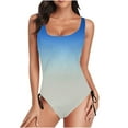 thumbnail image 2 of Wycnly Womens Swimsuits Bathing Suit for Women Bathing Suit One Piece Swimsuit Summer with Drawstring Beach Gradient Print Tummy Control Swim Suit Swimsuit for Women, 2 of 6