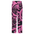 thumbnail image 6 of Pink Roses Print Winter Female Pants Flannel High Waist Women Pants Lady Warm Straight Leg Plush Trousers, 6 of 7