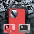 thumbnail image 4 of [5 in 1 Designed for iPhone 13 Case, with 2 Pack Screen Protector + 2 Pack Camera Lens Protector, Liquid Silicone Ultra Slim Shockproof Protective Phone Case [ Microfiber Lining] 6.1 (Red), 4 of 12