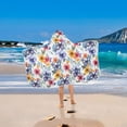 thumbnail image 2 of Yayeee Kids Hooded Towel with Hand Pockets Beach Soft Absorbent Bath Wrap 50 x 23.5 inch, Watercolor Flowers Pattern, 2 of 5