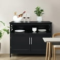 thumbnail image 4 of Zimtown Gabinete de buffet con almacenamiento Cocina Comedor Aparador Gabinete de almacenamiento de buffet Servidor de buffet Armario Armario Mesa de consola con estante de 2 puertas Negro Zimtown contemporary, 4 of 6