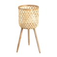 thumbnail image 2 of Flowerpot Bamboo Rattan Flowerpot Twill Balcony Flower Box Flower Display Shelf S, 2 of 5