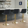 thumbnail image 5 of Barstools Set of 2, Swivel Counter Height Adjustable Barstools with Back, Upholstered PU Leather Bar Chair with Footrest, Modern Armless Kitchen Island Stool, Black, 5 of 8