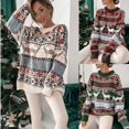 thumbnail image 2 of Suéter navideño de reno para mujer 2025, cuello redondo, ropa de invierno para Año Nuevo, lindo jersey navideño, 2 of 5