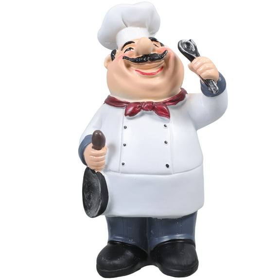 Cake Decoration Chef Figure Stitch Figurine Rustic Country White