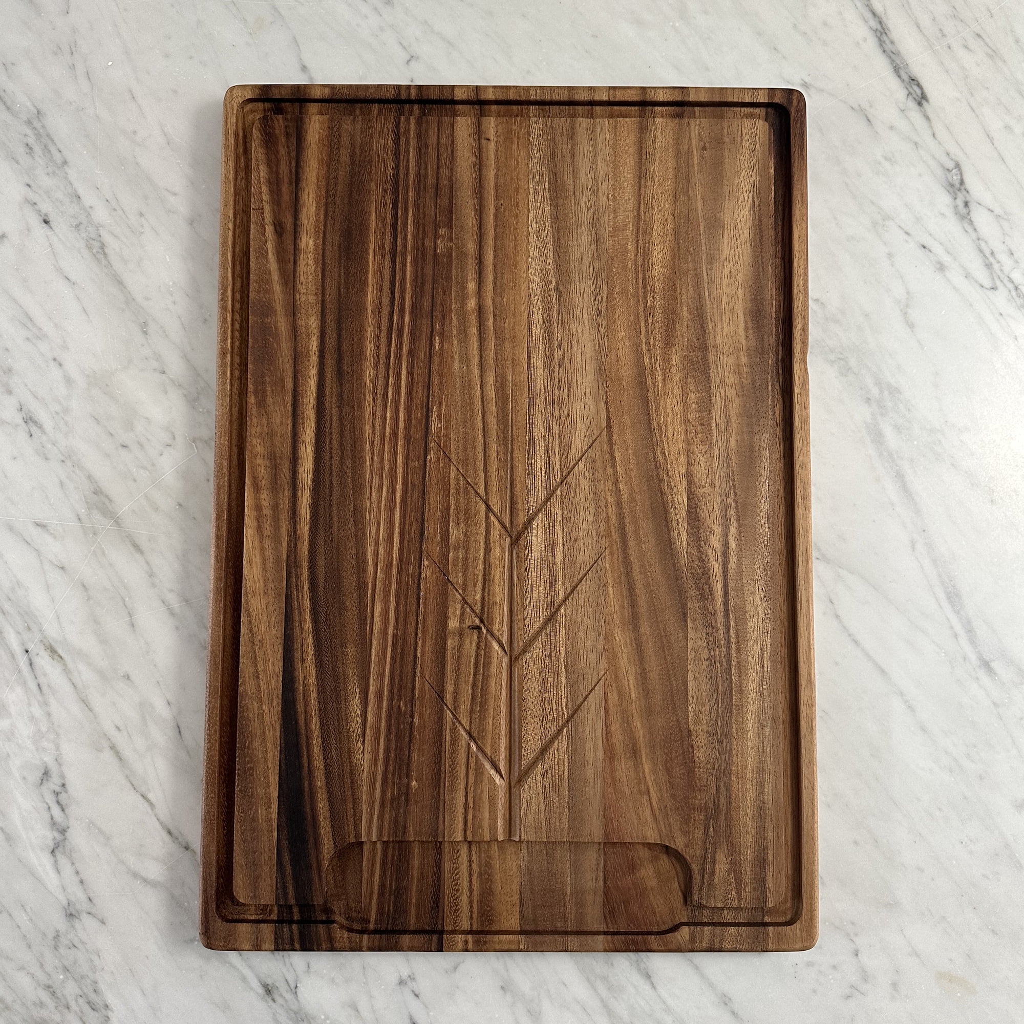 Ironwood Gourmet Osterbotten Rectangular Carving Board, 20" x 14" Acacia Wood Cutting Board With Juice Groove