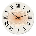 thumbnail image 2 of Designart 'Minimalist Bright Shining Orange Sun Rays Iii' Modern Wall Clock, 2 of 5