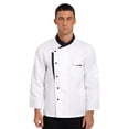 thumbnail image 1 of YiZYiF Unisex Button Chef Jacket Long Sleeve Chef Coat Cook Uniform for Restaurant Hotel White 4XL, 1 of 7