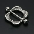thumbnail image 2 of 14G (1.6mm) Shark Teeth Nipple Ring 316L Surgical Steel Nickel Free (4 pieces (2 Pair)), 2 of 3
