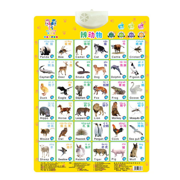 Baby Kids Alphabet Fruit Sound Wall Chart Early Learning Educational Poster Toys 