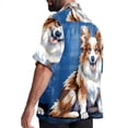 thumbnail image 3 of Pixel Dog Men's Short Sleeve Hawaiian Shirt, Poplin Casual Printed Button Down, Summer Beach Unisex Shirts, 3 of 6
