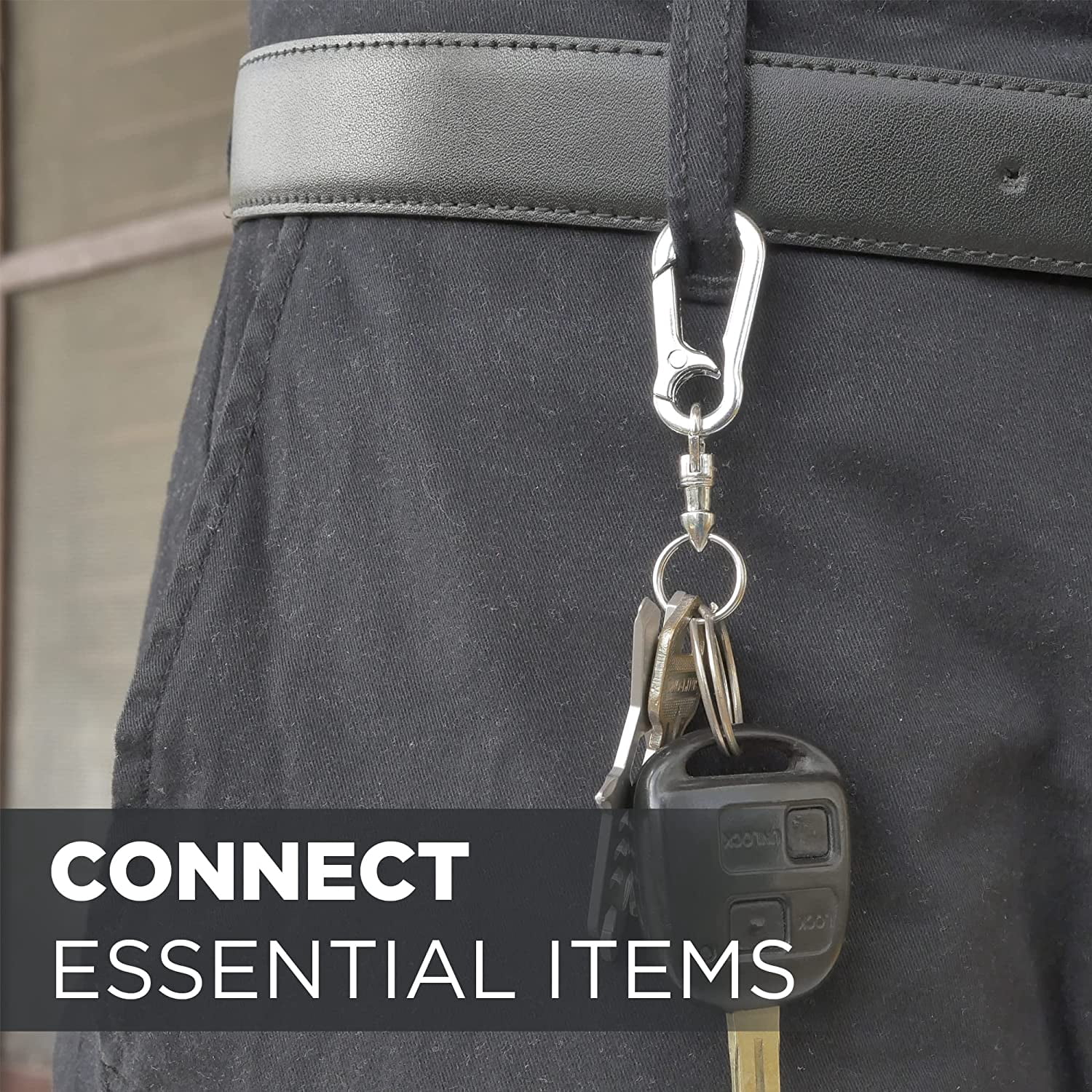 Key Smart 5039906 Connect Stainless Steel Swivel Key Ring, Silver