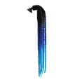 thumbnail image 2 of Trenzas para casco de moto, 60 cm, con gradiente de cola de caballo y rampa, para casco de moto Negro lago azul, 2 of 9