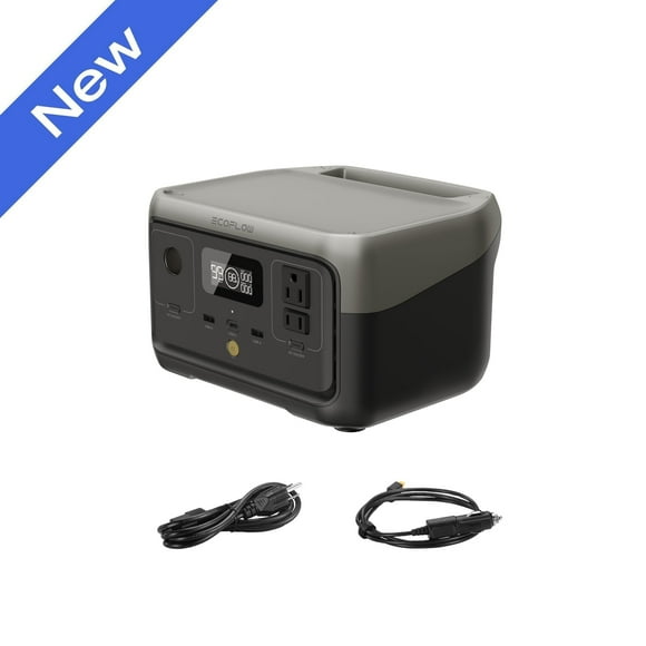 EF EcoFlow RIVER 2 Lite Portable Power Station, 243Wh LiFePO4 Battery, 1 Hour Fast Charging, 2 AC Outlets with Surge up to 600W, Suitable for Outdoor Camping, RVs, and Home Use