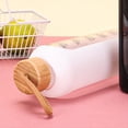 thumbnail image 5 of Botella de Agua de Vidrio de 1 L con Marca de Tiempo, Portátil, con Tapa de Bambú, Sin Plomo, Deportiva, con de Silicona, Color Negro., 5 of 5
