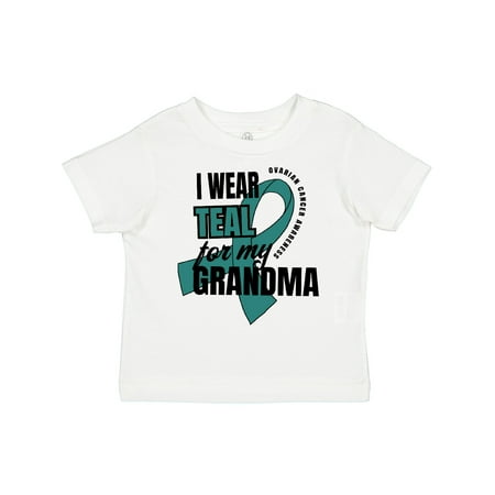 

Inktastic I Wear Teal for My Grandma Ovarian Cancer Awareness Gift Toddler Boy or Toddler Girl T-Shirt