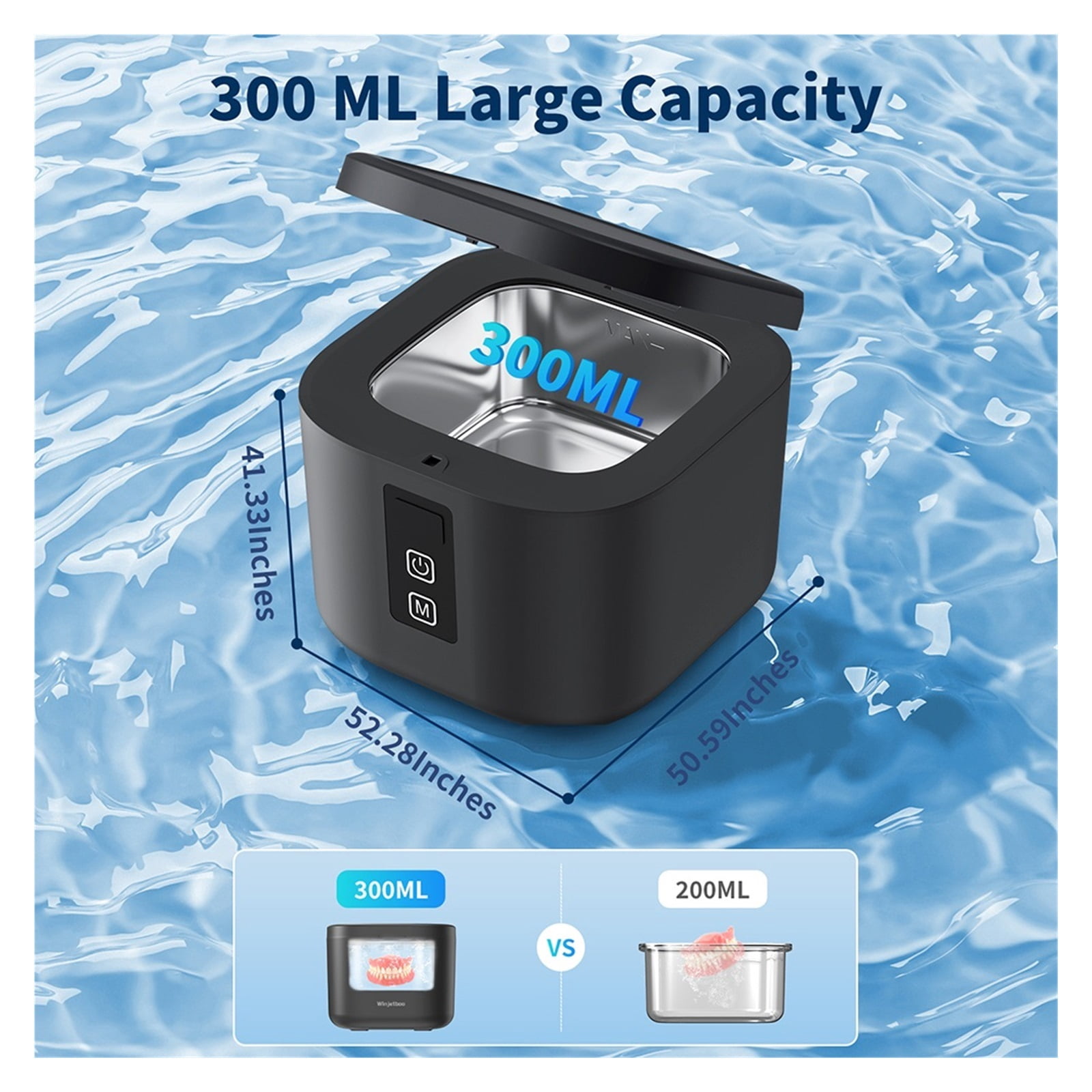 Ultrasonic Retainer Cleaner Machine with UV Light Digital Timer for Denture Mouth Guard