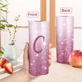 thumbnail image 4 of Initial C Tumbler Cup Gifts, Monogrammed Gifts for Women, Personalized Tumblers with Lids and Straws for Women 20oz, Personalized Gifts for Girls Women Mom Teacher Birthday Wedding Graduation, C-Pink, 4 of 6