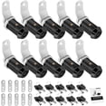 thumbnail image 1 of REJODA-10 Pack Cabinet Lock with Keys, 1-1/8" RV Storage Lock Keyed Alike, RV Locks for Storage Door, Camper Cabinet Door Toolbox Lock Mailbox RV Cam Locks with Manual (Black -10 Pack, 1-1/8 Inch), 1 of 4