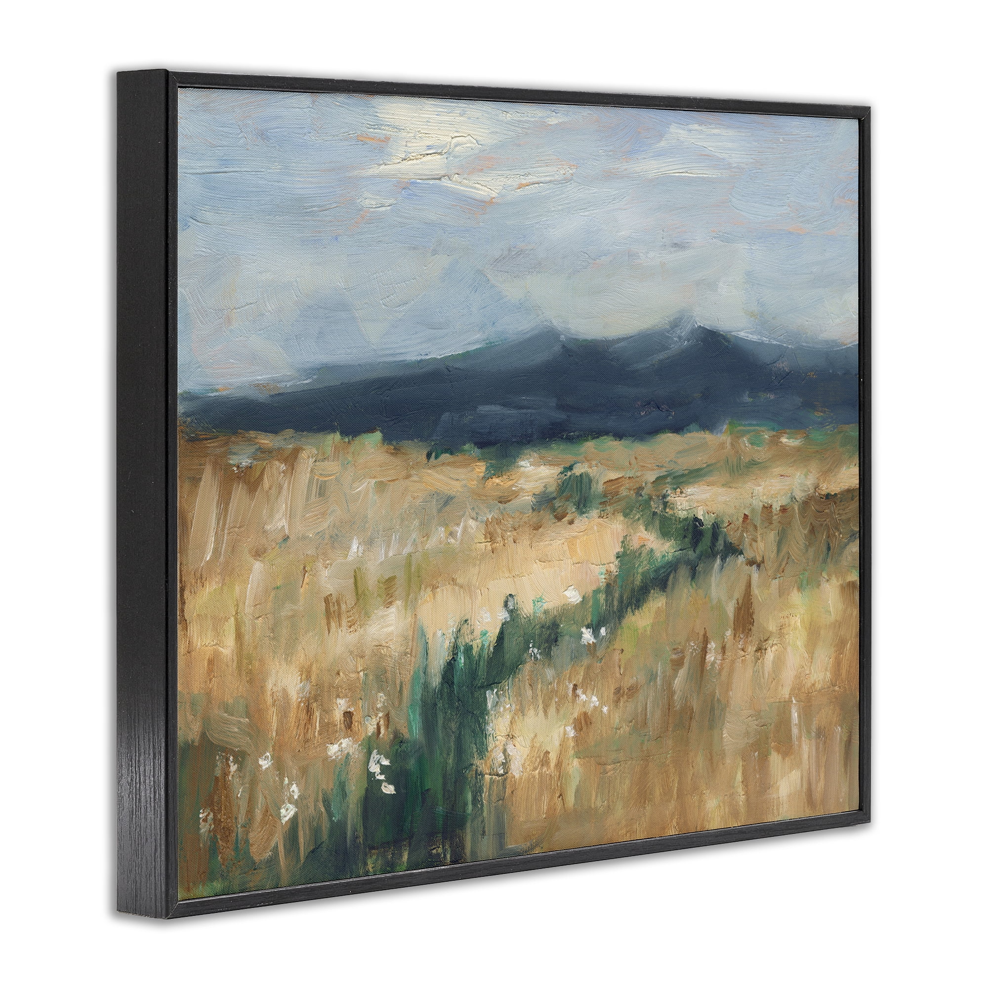 Stupell Industries Mountainous Trail Landscape Landscape Painting Black Framed Art Print Wall Art, 14 x 11