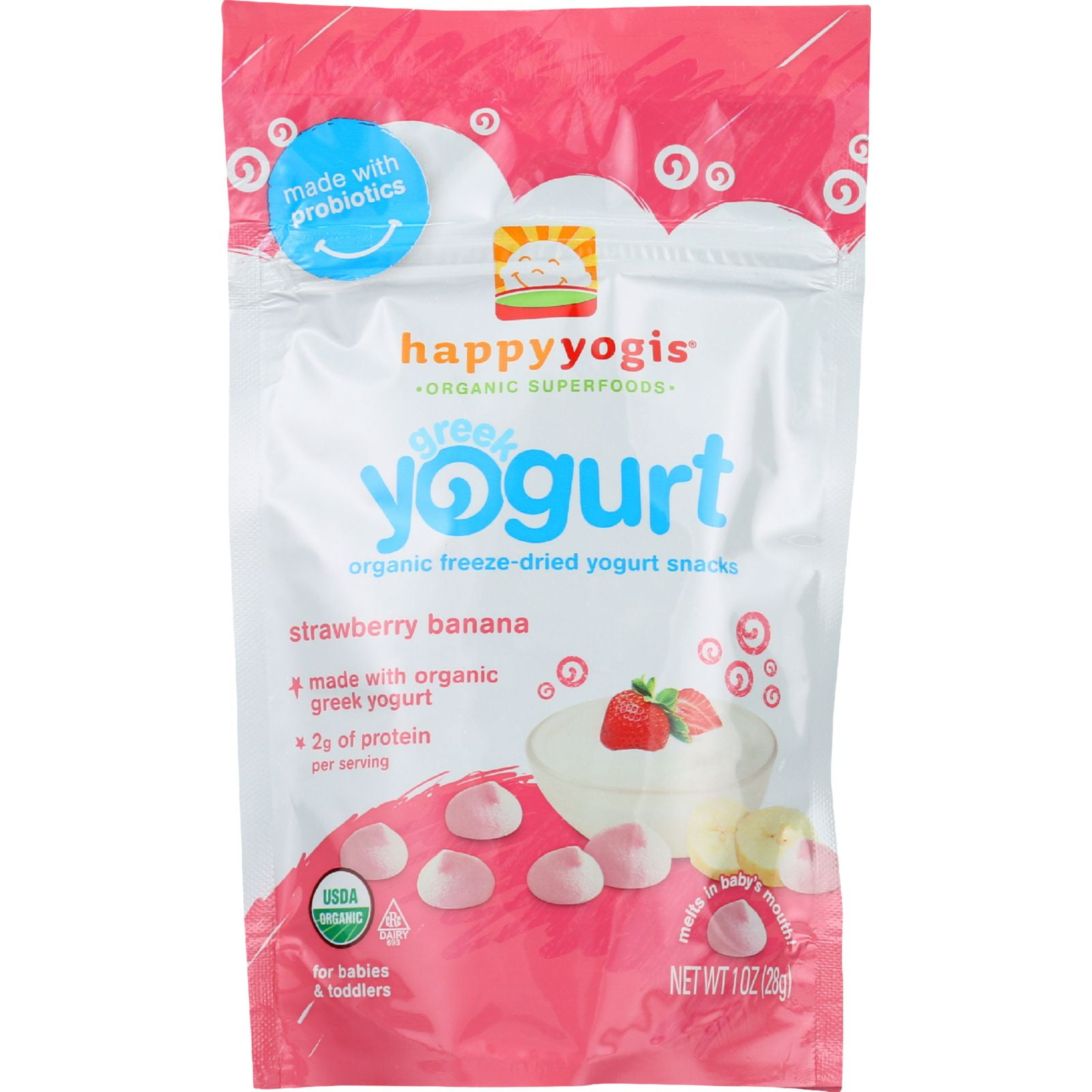 Happy Baby Organic Greek Yogis Strawberry, Banana