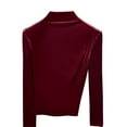 thumbnail image 4 of ABATAB Womens Turtleneck Velvet Top Long Sleeve Workout Casual Shirts Basic Velour Blouse Comfy Soft Clothes, 4 of 7