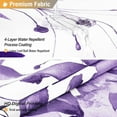 thumbnail image 4 of Purple Eucalyptus Shower Curtain - Watercolor Plant Leaves Floral Fabric Shower Curtain Set with Plastic Hooks, Water Resistant, Natural Botanical Spring Cloth Shower Curtains for Bathroom, 72x72, 4 of 6