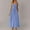 Blue, variant on Taqqpue Women Summer Dresses Solid Color Spaghetti Strap Sleeveless Smocked Midi Dress High Waist Casual Square Neck Tiered A Line Long Sundress with Pockets