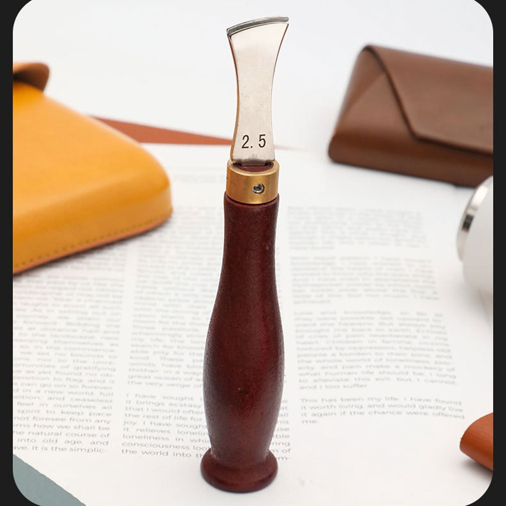 DIY Leather Tools Set - Shallow Groove Press, Wire Breaker, Scriber & Edge Holder (1.0/1.5/2.0/2.5 mm) for Leather Crafting