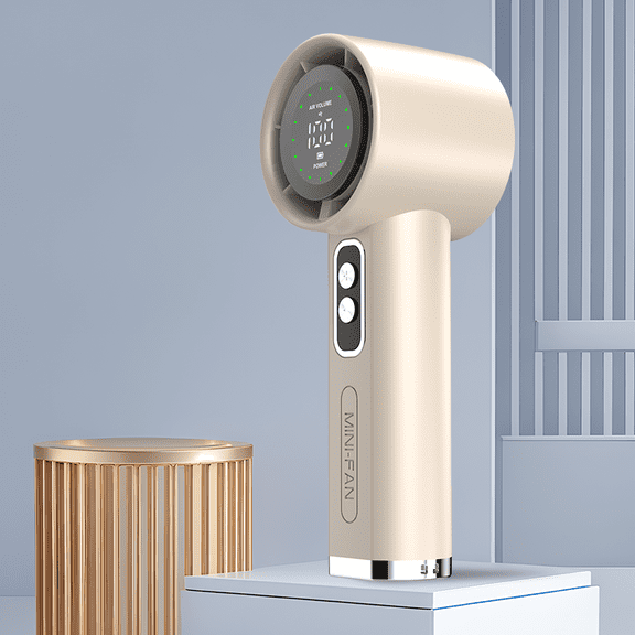 New Portable Handheld Bladeless Fan - Adjustable & Rechargeable Mini Personal Fan With LED Display, High-Speed Turbo Engine, USB Charging, Ergonomic Design For Travel & Outdoor Use