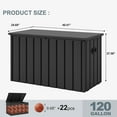 thumbnail image 4 of PURPLE LEAF Outdoor Deck Box 120 Gallon Waterproof Lockable Storage Box Container with Lid Deck Organization for Patio Cushions Side Table Pool Accessories Garden Tools, Gray, 4 of 11