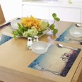 thumbnail image 4 of Ambesonne Vintage Place Mats Set of 4, Sunset Bicycle Pastel, Standard Size, Pale Blue Black and Peach, 4 of 6