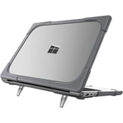 iBenzer Hexpact Case for Microsoft Surface Laptop 5/4/3/2 13.5" (2021/2019/2018) Alcantara Keyboard, Protective Heavy Duty Case with Fold Kickstand for K-12 Students, Gray, W-MS-LP4-13”Fabric FBW