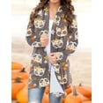 thumbnail image 2 of Alsol Lamesa Women's Halloween Pumpkin Cat Print Knitting Cardigan Plus Size Casual Long Sleeve Open Front Drape Knitted Cardigans Sweater Outwear Coat, 2 of 3