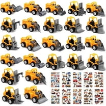 24PCS Mini Construction Trucks, Construction Vehicles Trucks, Small Construction Toys, Construction Pull Back Vehicles, Construction Party Favors Engineering Vehicles for Boys with Stickers
